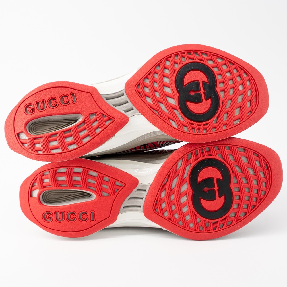 Size 12G - Gucci Run Sneaker Black Red GG - Picture 5 of 12